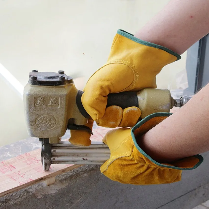 
Favor design split cow work leather mechanic gloves for hand protection and general industry 