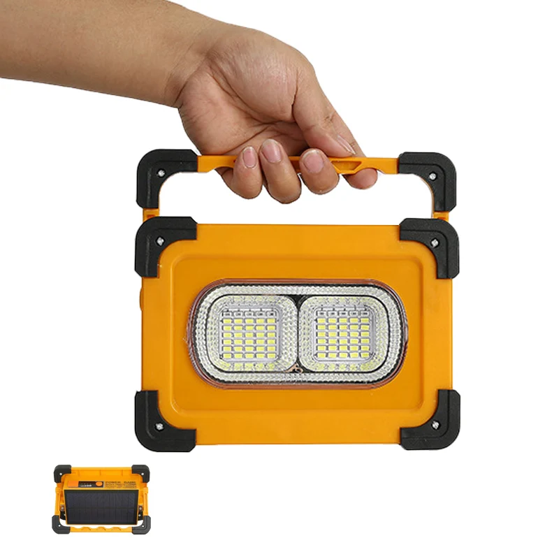 solar outdoor Portable Flood Light IP65 Built in 18650 Battery Rechargeable in Sun or Usb Industrial Solar Working Light Waterpr