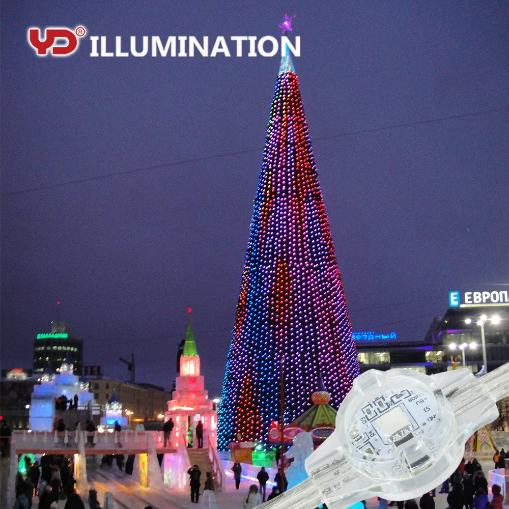outdoor Christmas tree decor color changing dmx programmable led rope light pixel