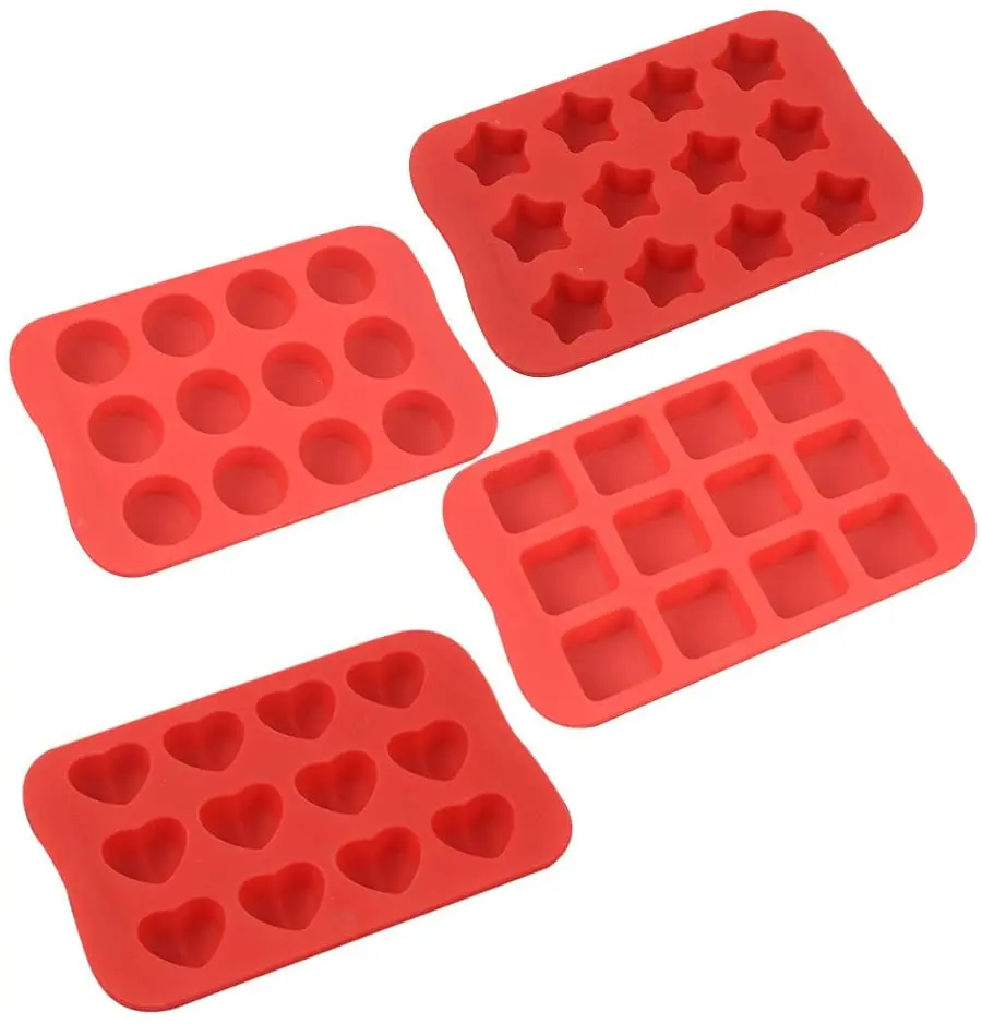 

2021 factory price hot sale 4 pieces eco-friendly silicone mold non-stick Baking Mold for wholesale, Red