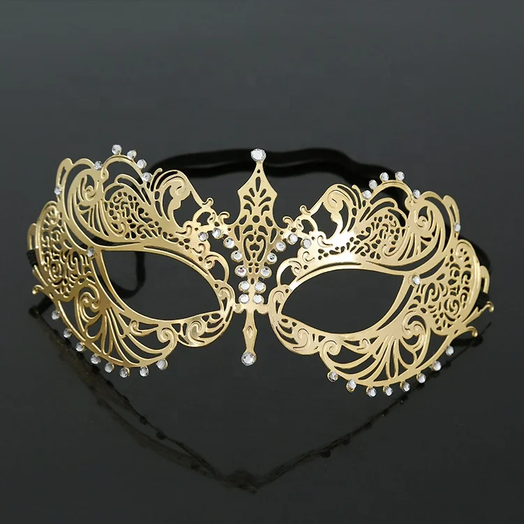Women Majestic Silver Metal Mask Laser Cut Venetian Mardi Gras Masquerade Mask 