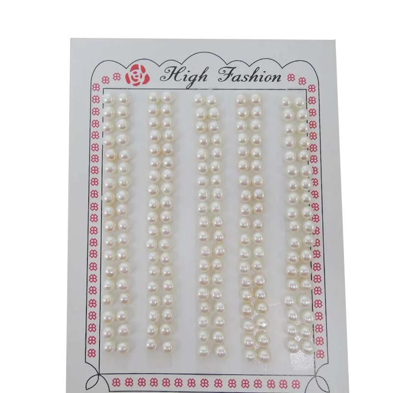 

in earring paired 4-5mm natural genuine real one hole half drilled freshwater button shape loose pearls no holes