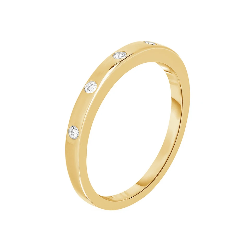 

wholesale fashion jewelry 925 sterling silver wedding ring 18k gold vermeil stacking gold inlay ring zircon ring