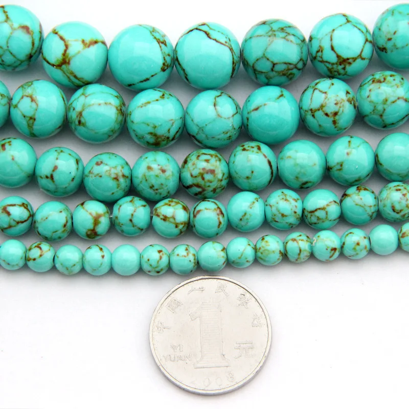 Wholesale 8mm turquoise stone beads for DIY bracelet