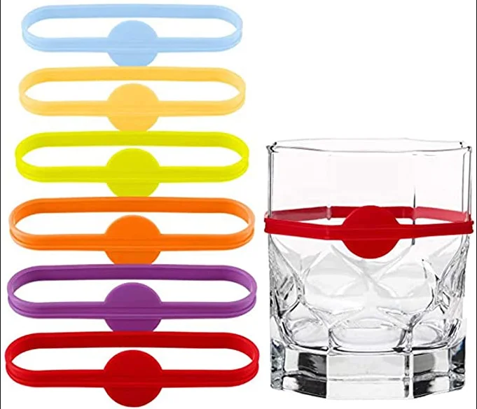 

Party Dedicated Tag Wine Glass Makers,Silicone Glass Marker, Availbale