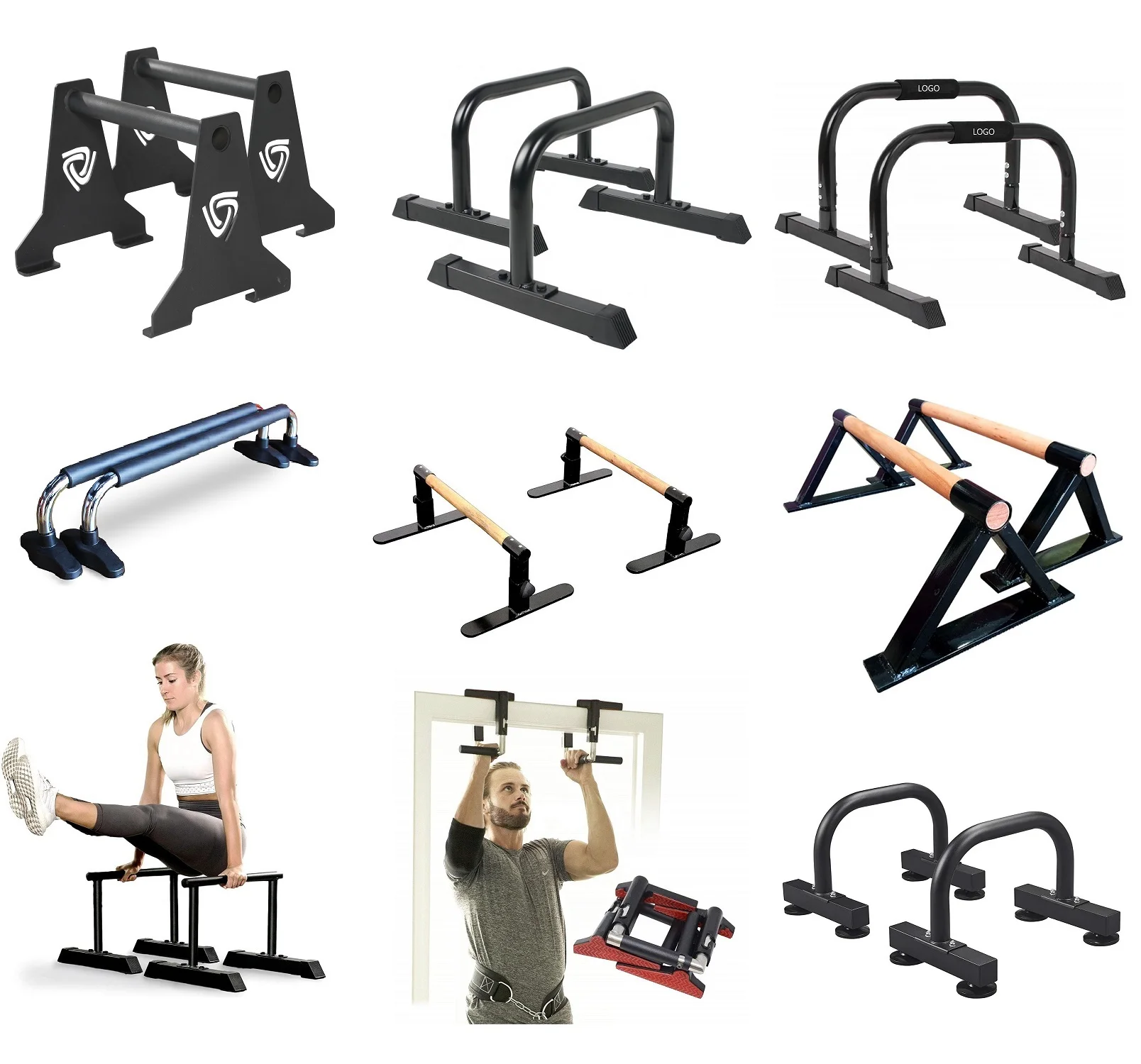 Wellshow Sport Parallette Bar Push Up Stands Push Up Bars Handstand Dip