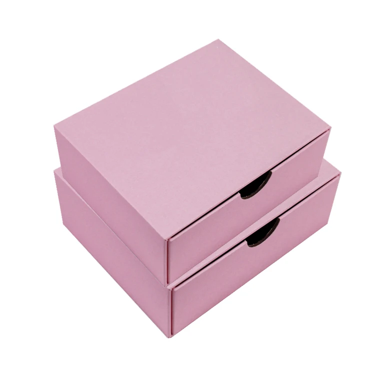 定制亚光黑色小滑动滑动纸抽屉盒包装纸板抽屉礼品纸盒与拉拔打开