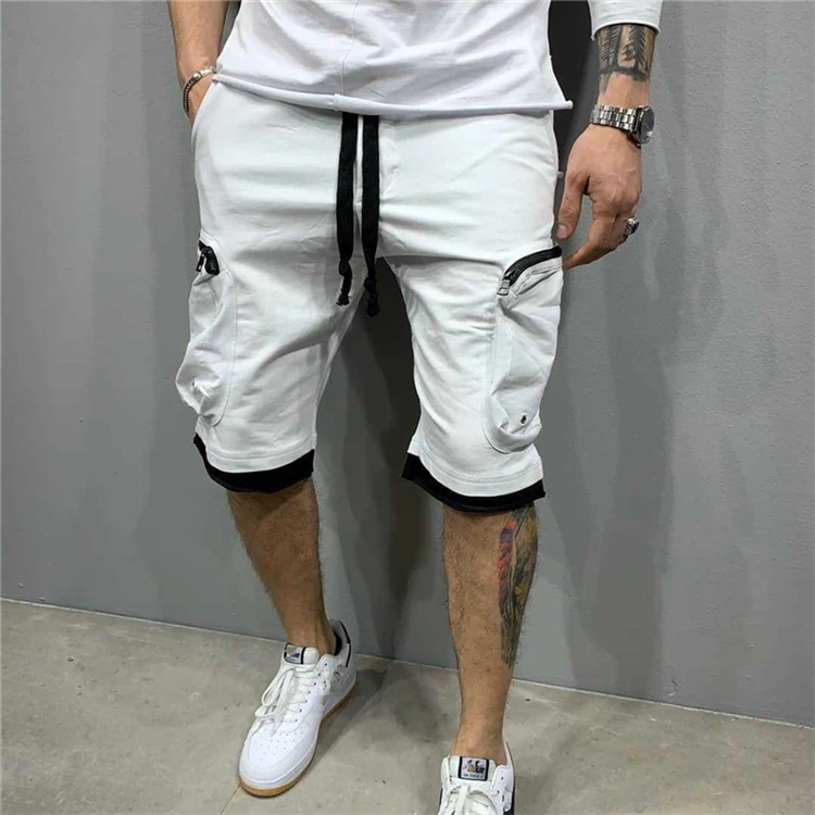 

Summer Gym Quick-drying Shorts Casual Fitness Streetwear Men's Jogging Short Pants Men Multi-pocket Sport Casual Hip Cargo Short, Picture shows