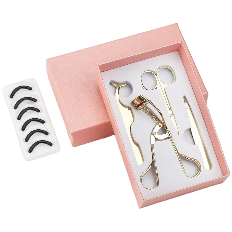 

Premium Professional & Gift Stainless Steel Eyelash Curler Set Eyelash Makeup Tools Set Black Pink Gold Eyelash Kit With Box