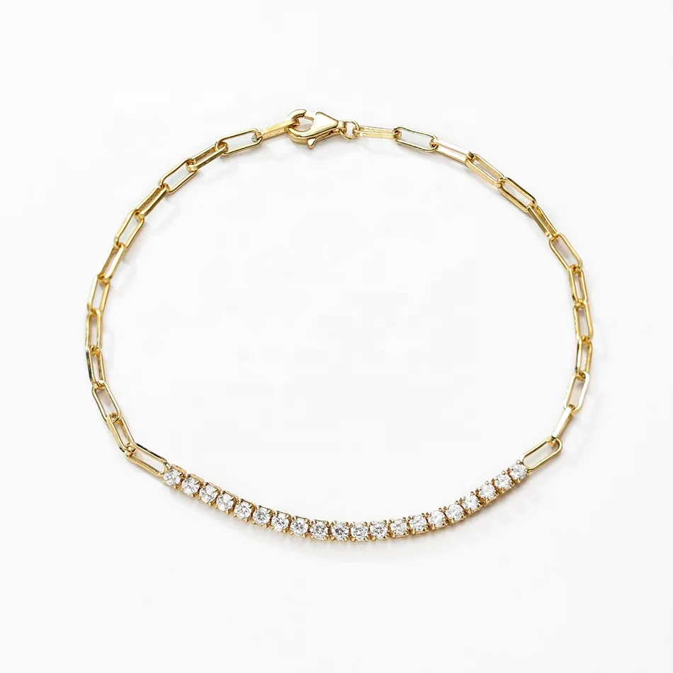 

nagosa luxury jewelry 18k gold vermeil 925 sterling silver cubic zirconia tennis chain bracelets for women