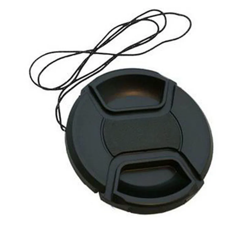 

49 52 55 58 mm center pinch Snap-on cap cover Lens Cap for canon/nikon Lens, Black
