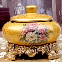 

marble round ceramic porcelain smoking ashtray with lid