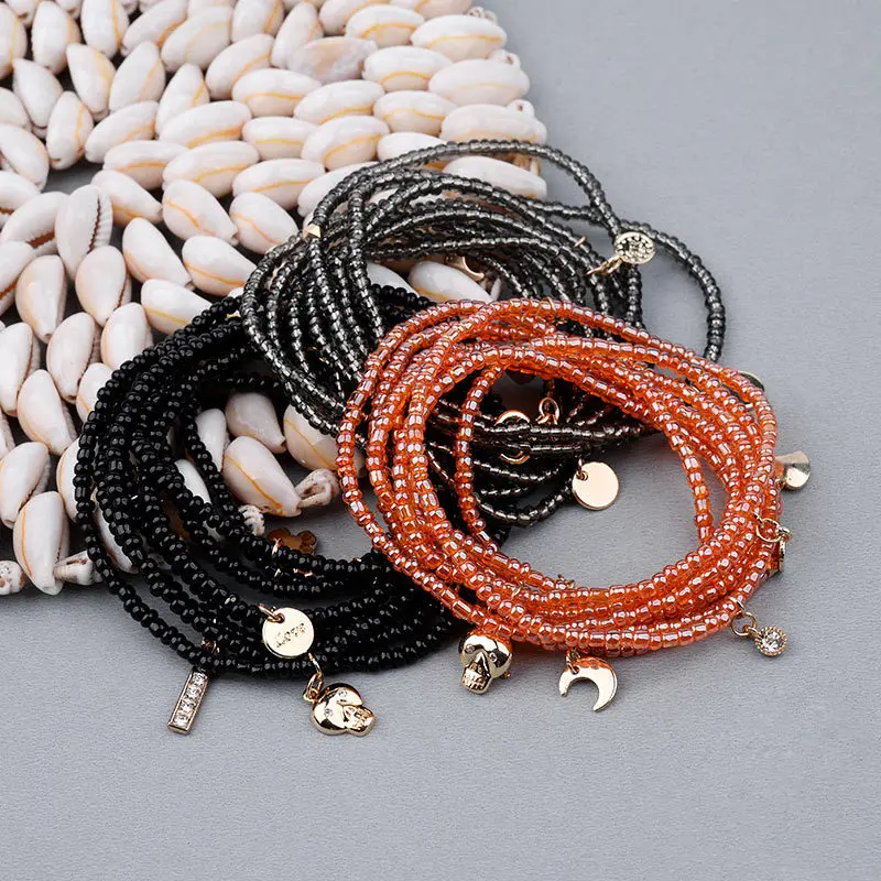 

Bohemian Multi Color Layers Necklaces Colorful Beads Long Ethnic Chain Braclet /Necklace /waist beads chian with charms, Picture
