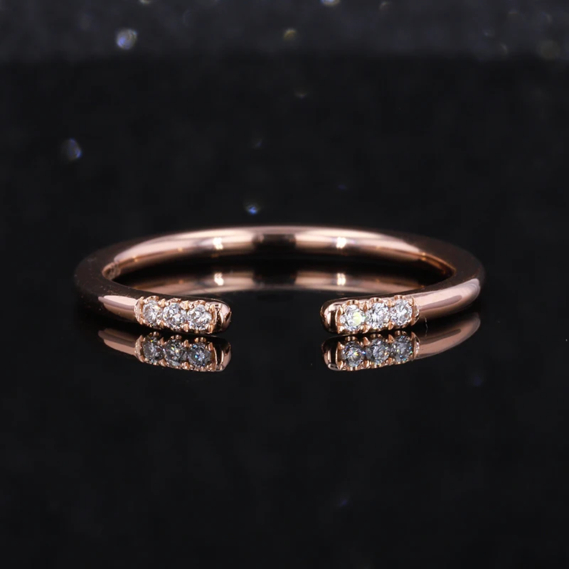 

Classical band 14K rose gold HTHP lab grown diamond ring