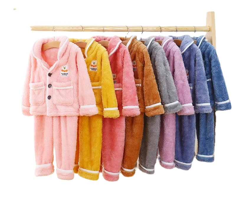 

High Quality Children Cute Lounge Baby Pajamas Fuzzy Plush Pajamas Set For Home