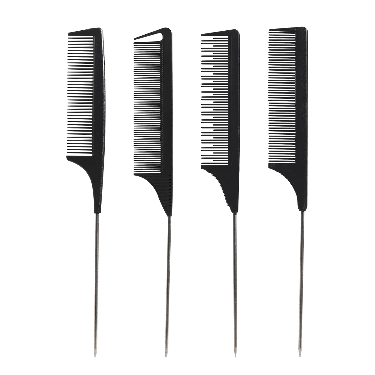 

private label custom logo salon styling carbon braid barber rat tail parting comb set for women