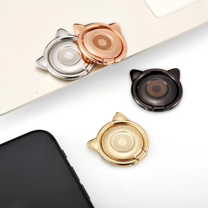 

Metal Finger Ring Mobile Smartphone Cute Cat Phone Socket Holder For Xiaomi Huawei Bracket Stand Accessories, As shown