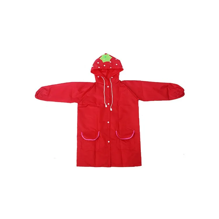 

Long Cute Waterproof School Bag Space Cover Student Jacket Circle Printing Useful RainCoat for Boys Girls Kids