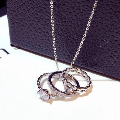 

Charm New Fashion Short Necklace For Women Clavicle Necklaces Rhinestone Round Circle Pendant Necklace Women, Customized color