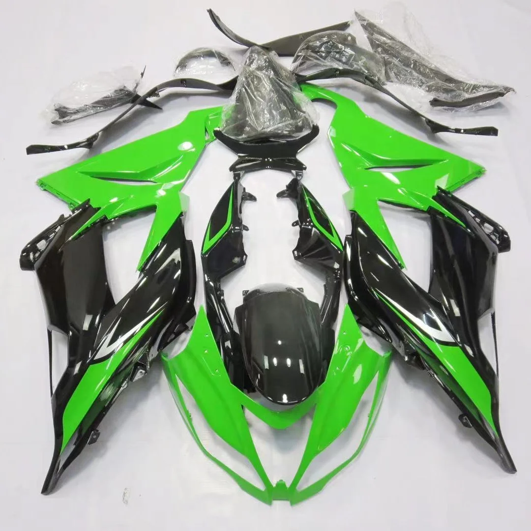 

2021 WHSC Motorcycle ABS Plastic Fairing Kit For KAWASAKI 6R 2013 Black Green, Pictures shown