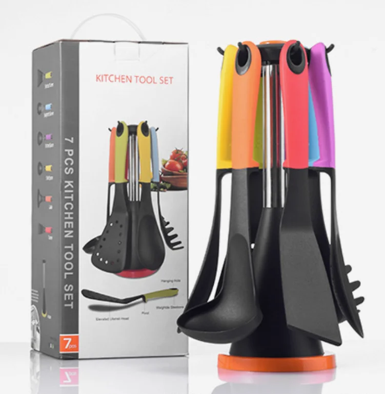 Eco-friendly 6 pieces set silicone tools kitchen utensils wholesale