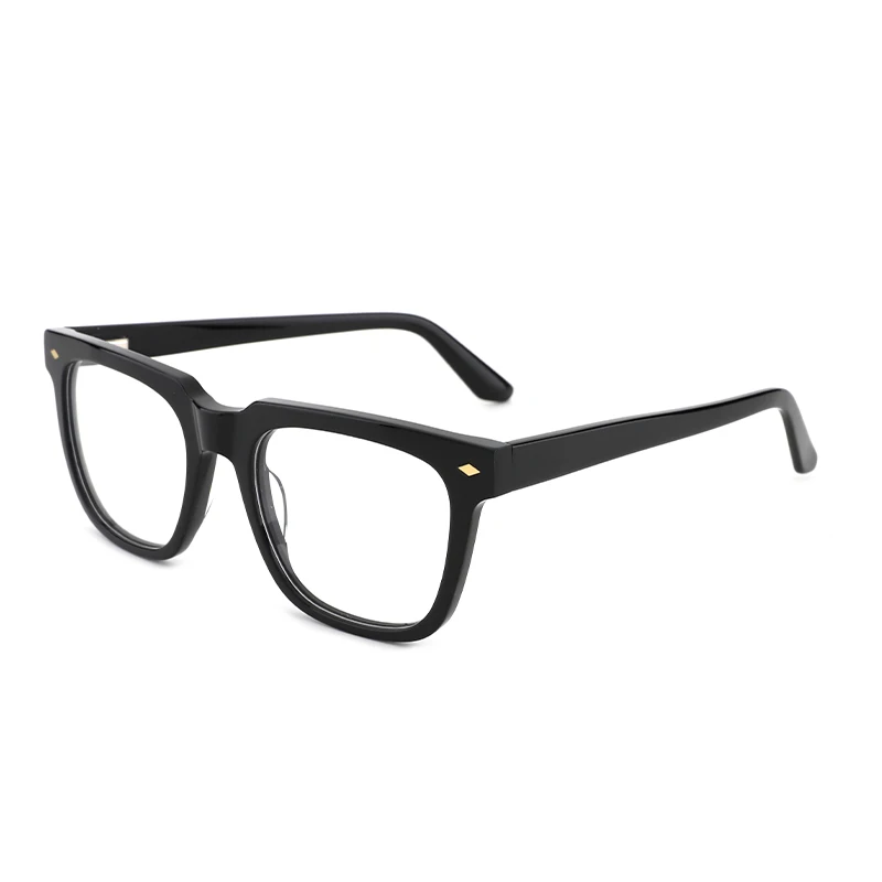 

YC HOT SALE high quality classic black eyeglasses frames rivet decoration eyewear retro acetate optical glasses frames