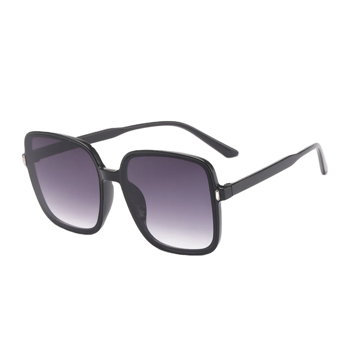 

2021 Oversized Style PC Material Square Frame Sunglasses With Big Frame Transparent Color Glasses UV400