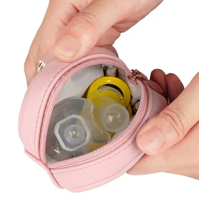 

Pacifier Holder Cases Baby Pacifier Cases Pacifier Pouch Holders Covers with Clasps, Brown, customized color