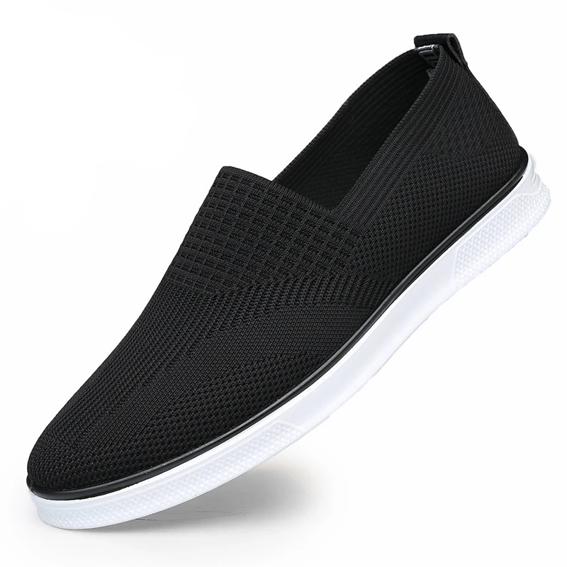 

XY-7650-1 Black Canvas Flat Casual Shoes Fashion Slip On Wholesale Shoes Man Sneaker Shoes
