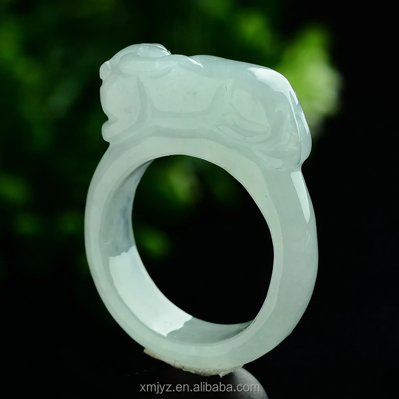 

Natural Jade A Grade Pixiu Ring Men'S And Women'S Genuine Pixiu Ring Jewelry Direct Free Shipping