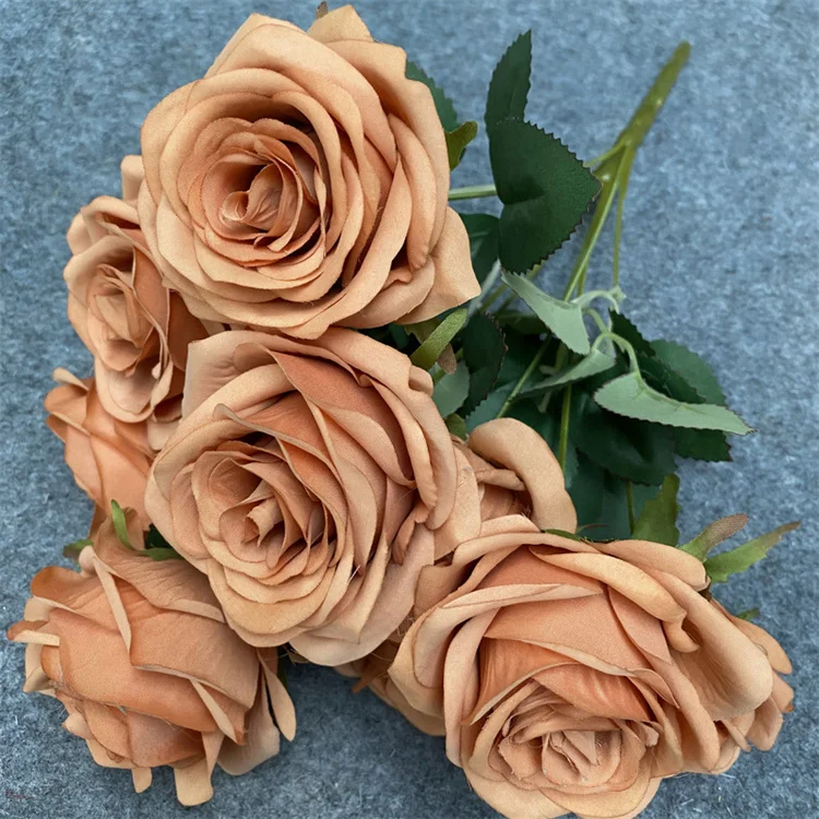 Image of New Style N-0257 Artificial Wedding Decoration Silk White Royal Blue Rose Bouquets Flower Backdrop Flowers