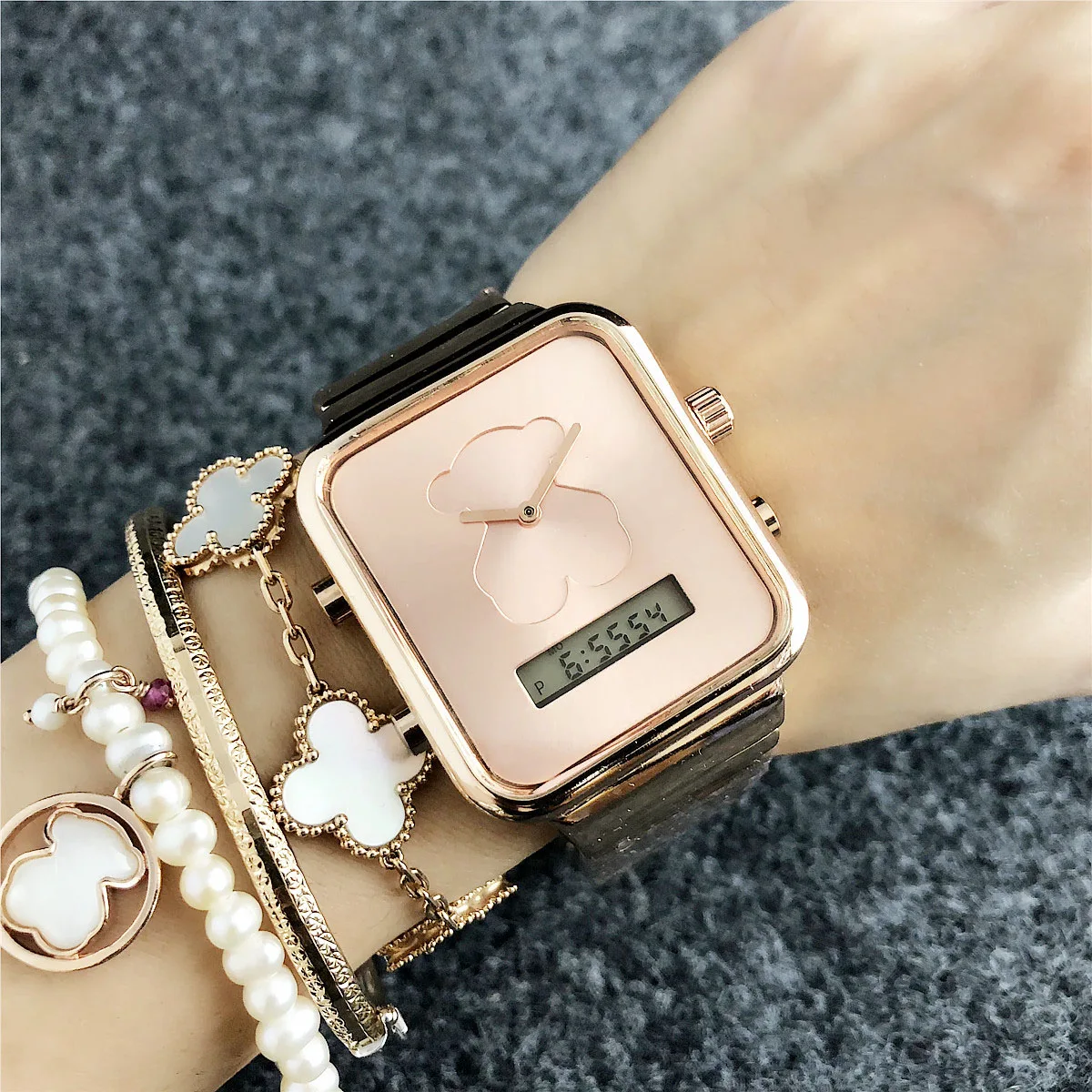 

cheap factory price digital analog quartz watch with women watches high quality square mens wristwatches luxury made in china, Customized colors