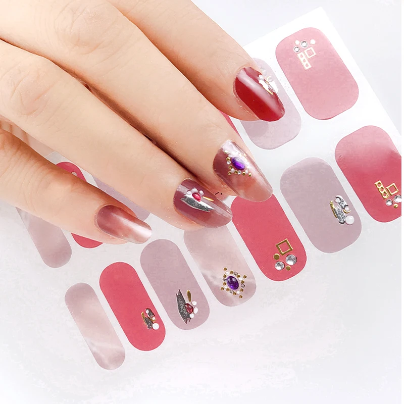 

Beauty Sticker 3d Nail Sticker Glow Holographic Nail Wraps Eco-friendly Plastic Customized Package  Mixed Designs, Colorful