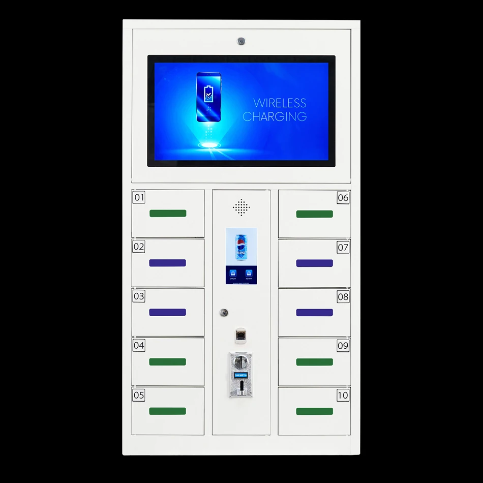 
coin operated cell phone charging kiosk / mobile phone charging locker station 