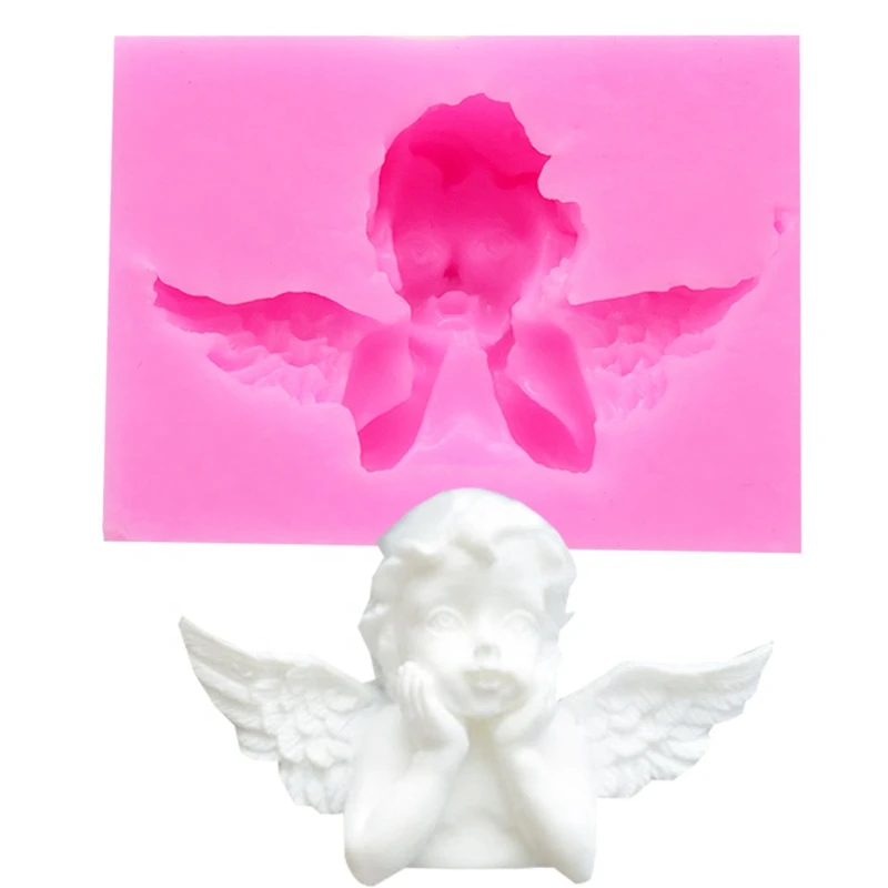 

Sugar Craft Angel Frame Silicone Mold Fondant Molds Cake Decorating Resin Polymer Clay Soap Mold Candy Chocolate Mould, As shown