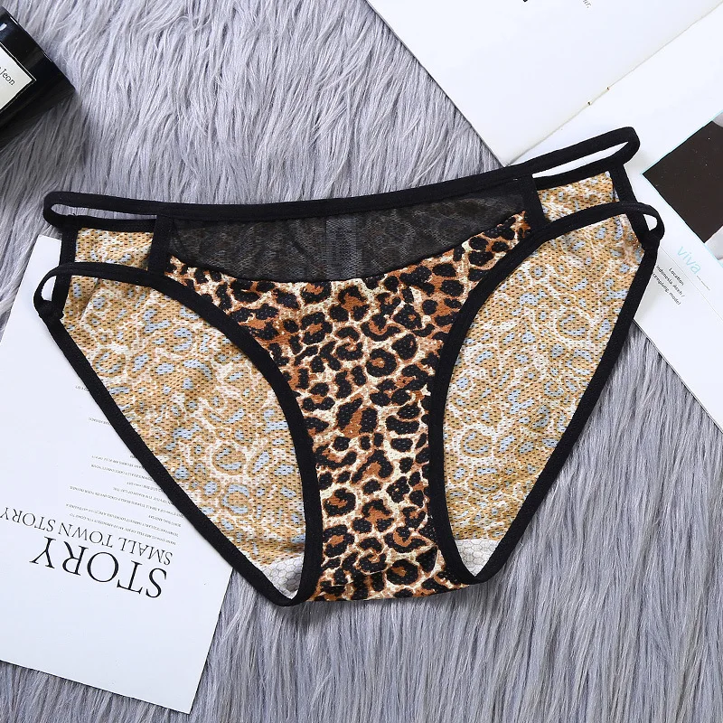 Fashion Ladies Spaghetti Underwear Animal Printed Sexy Bikini Panties