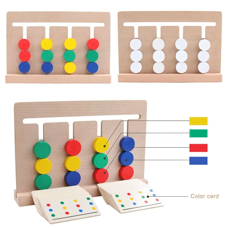 Four-color Match Maze - Montessori Logic Strategy Game - Rail Sliding ...