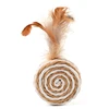 Pet Grinding Sisal Feather Disc Pet Interactive Playing Toy Cats Durable Scratch Claw Grinding Toy Sisal Round Disc And Feather