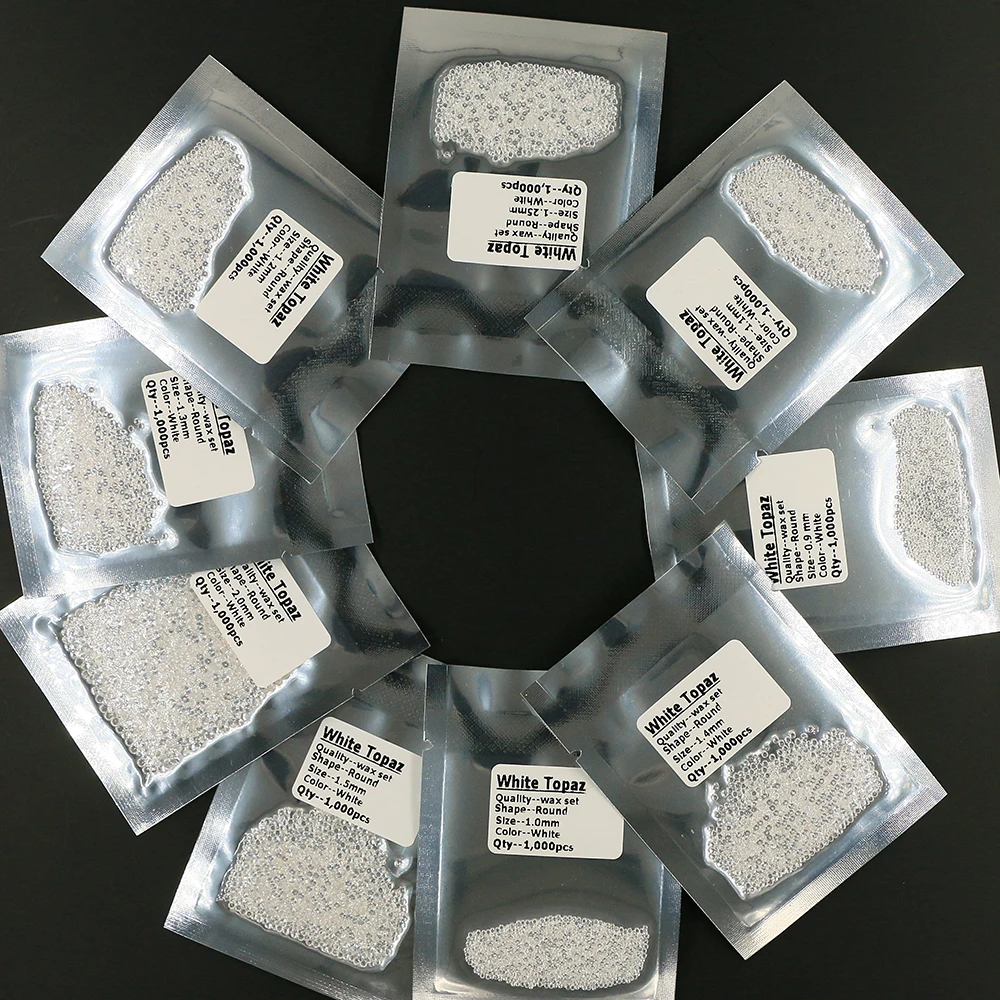 Huge Stocks Round Natural White Topaz 0.8mm 0.9mm1.0mm1.1mm1.2mm1.4mm1.5mm2.0mm Wax Setting White Topaz Stones