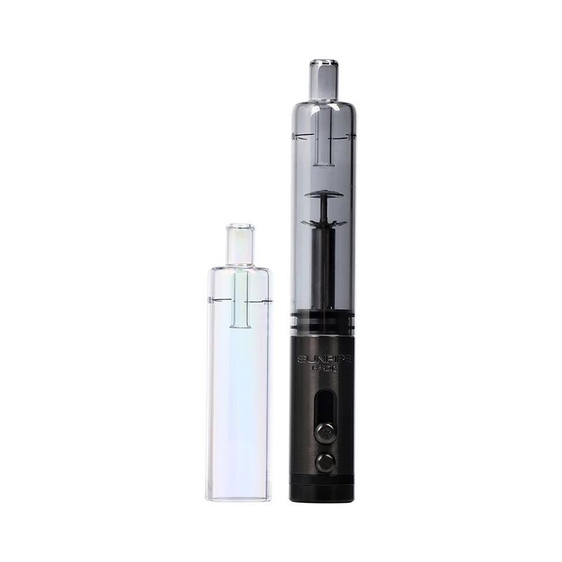 

Straight Glass tube+Metal Sunakin H2OG tobacco glass water pipe for smoking flower, Black,ss,gunmetal