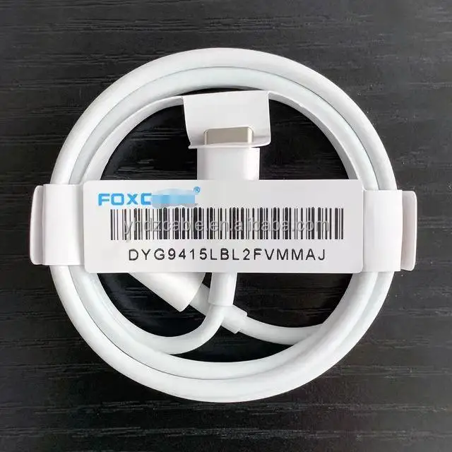

5IC 8CI E75 Foxconn cable TPE 3A USB cord for iPhone13 pro max PD 20W USB C original data cable for Apple fast charge cable, White