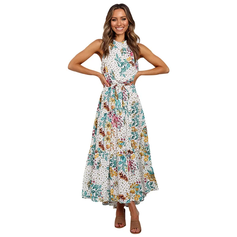 

Summer Fashion Sexy Printed Floral Dress Women's New Bohemian Skirt, Picture