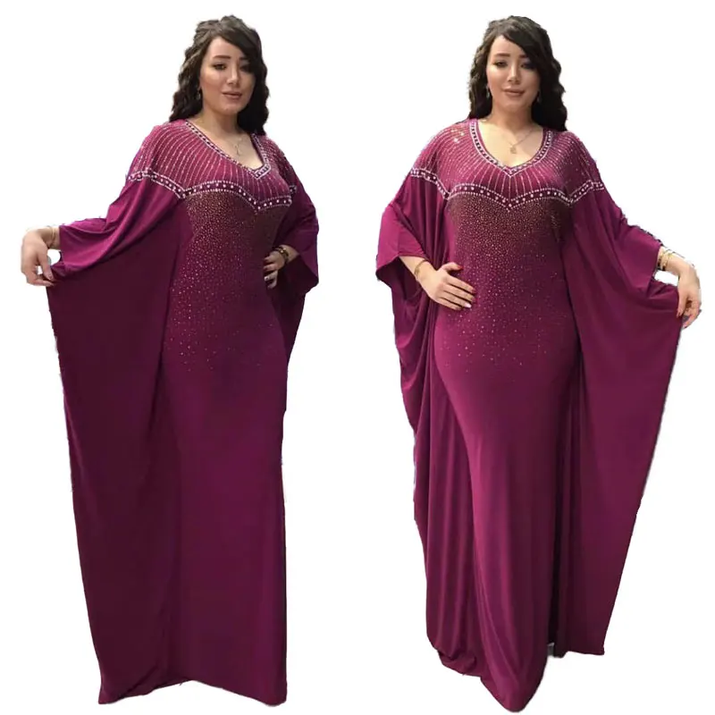 

90820-MX58 sehe fashion wholesale Muslim clothing beaded women maxi plus size dress