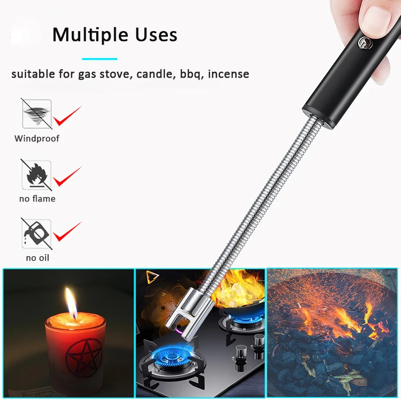 Hot Seller Long Flexible Arc USB Candle Lighter ,Plasma For Household Camping Cooking BBQ Lighter with Battery Indicator(TW-876)