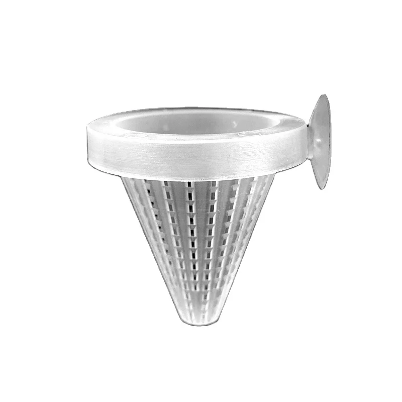 

Aquarium Live Red Worm Cone Feeder Plastic Frozen Brine Shrimp Fish Food Feeding Cup for Fish Tank with Suckers, White