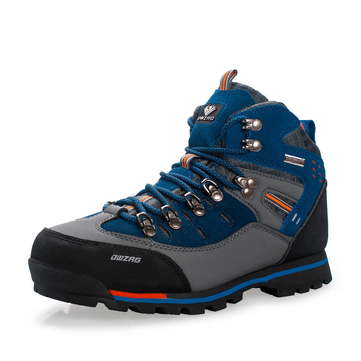 

New Arrival Wholesale Big Size 47 For Comfortable Waterproof Mountain Sport Hiking Shoes, 3 colors, grey blue, black yellow,orange navy