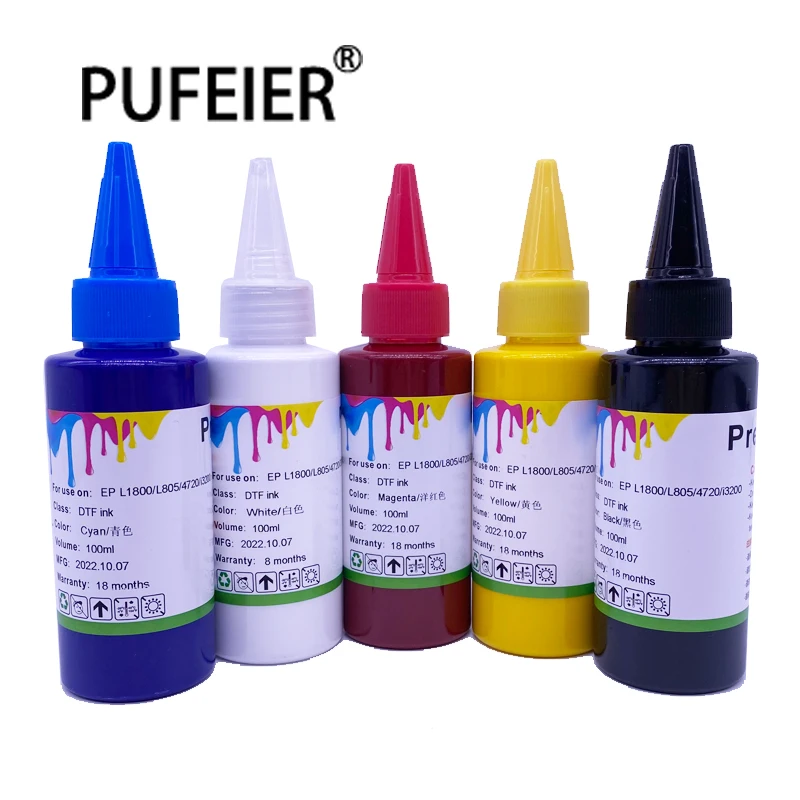 

100ML Bottle Premium DTF PET Film Heat Transfer Pigment Ink Compatible For Epson Inkjet Printer Universal Refill DTF Ink