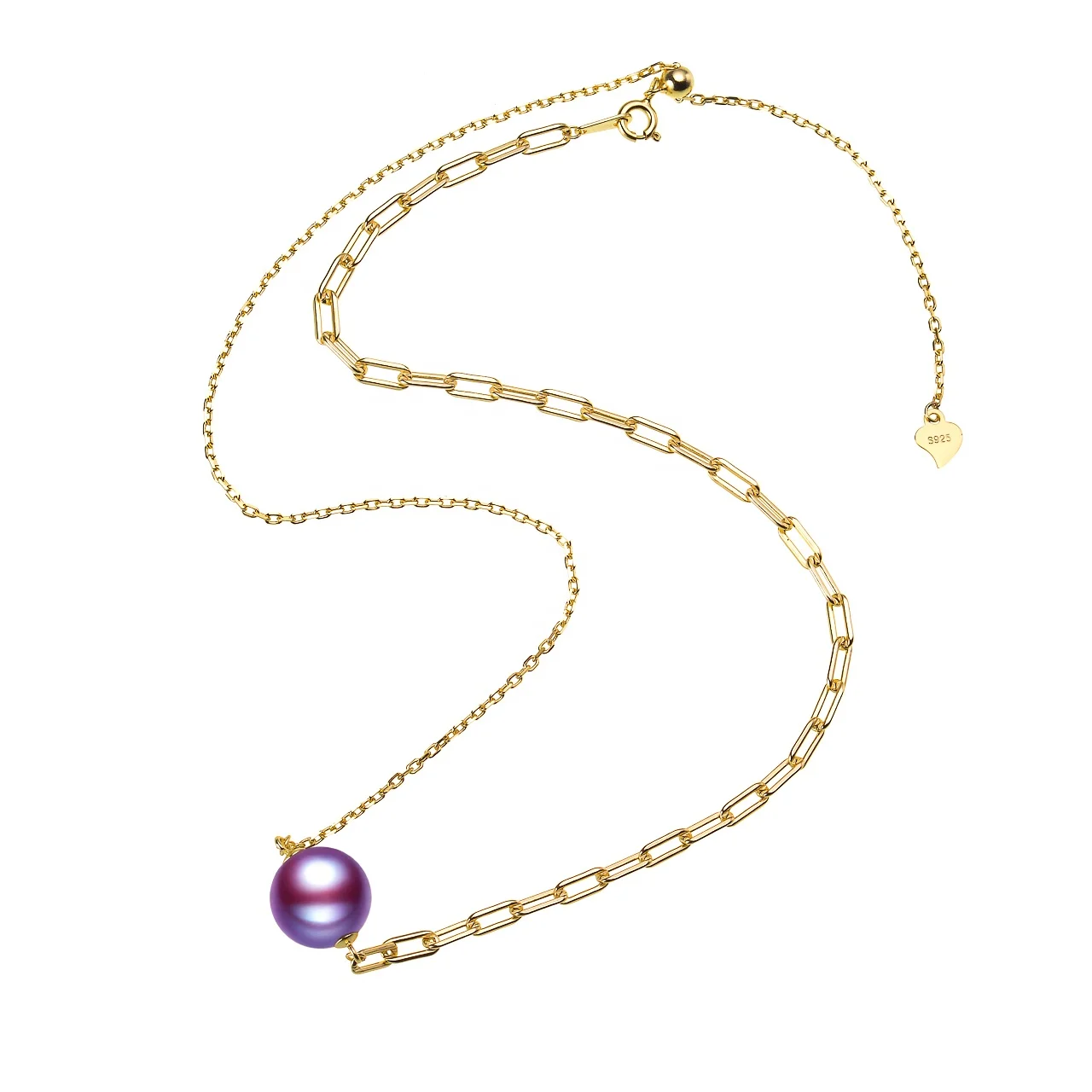 

Factory Supply Attractive Price 925 Sterling Silver Baroque Pearls Necklaces Freshwater 100% Natural Black Pearl Necklace Jewelr