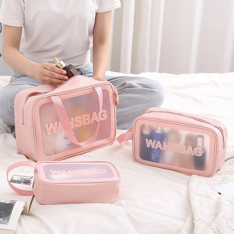 

Promotional Custom Logo Printed clear Waterproof Organizer Gift pvc Pouch Toiletry pu Travel Makeup Cosmetic Bag cases