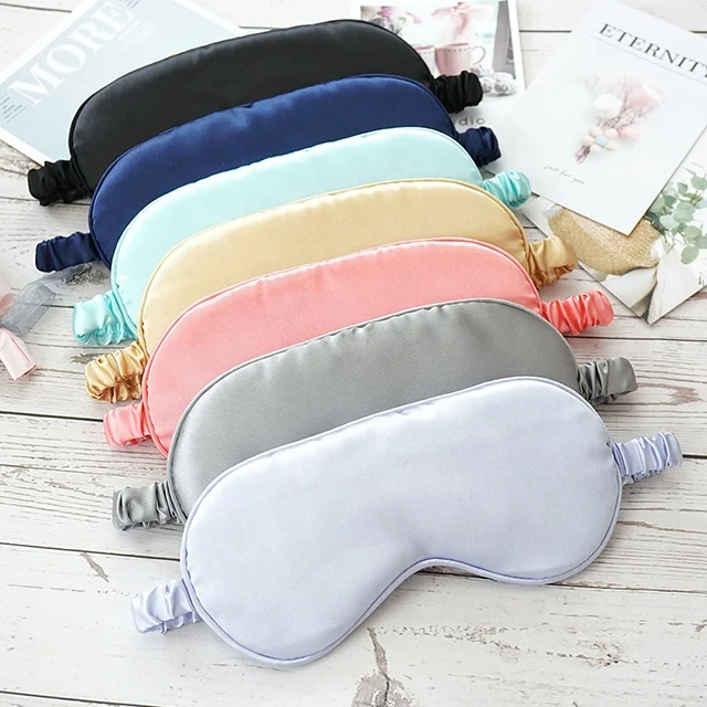 

Factory Stock New Design Pure Color Elastic Silk Eye Mask Dropshipping Custom Logo Sleeping Mask Satin